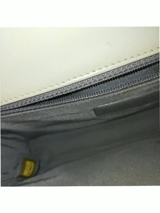 Authentic Chanel Boy Bag Mint Green Quilted Leather Flap Silver Chain CC Logo - Picture 12 of 16